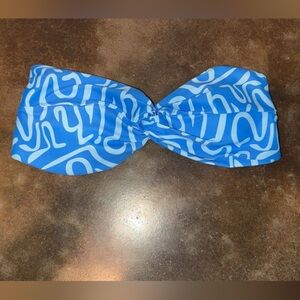 Blue and White Bathing Suit Top